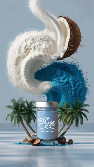 Blue spirulina içeren Organik hindistan cevizi süt karışımı 111 g 